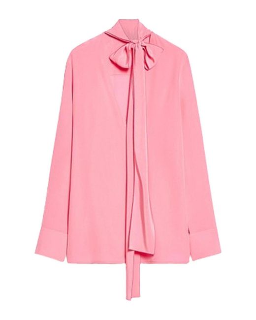 Sportmax Pink Silk Blouse With Sash