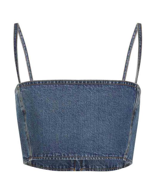 Alaïa Blue Bustier Top