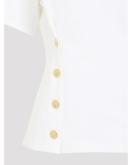 Elisabetta Franchi White Buttoned T-Shirt