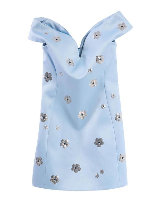 Marc Jacobs Blue Sequin Daisy Embellished Dress