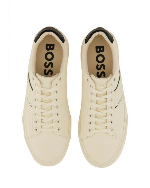 Boss White Leather Sneaker for men
