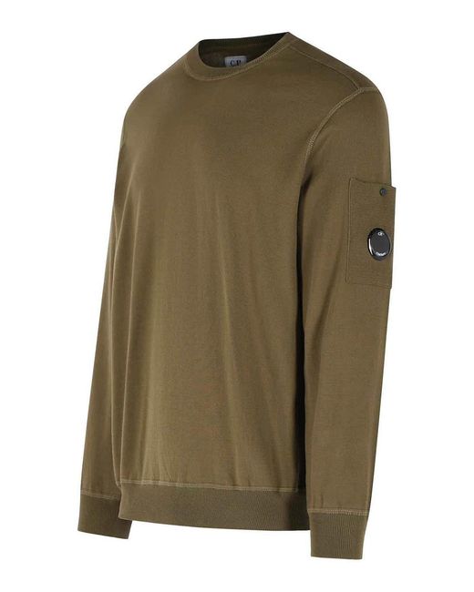 C P Company Green Cotton Sweater for men