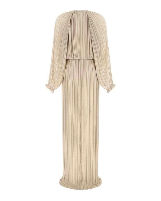 Fabiana Filippi Natural Long Pleated Dress