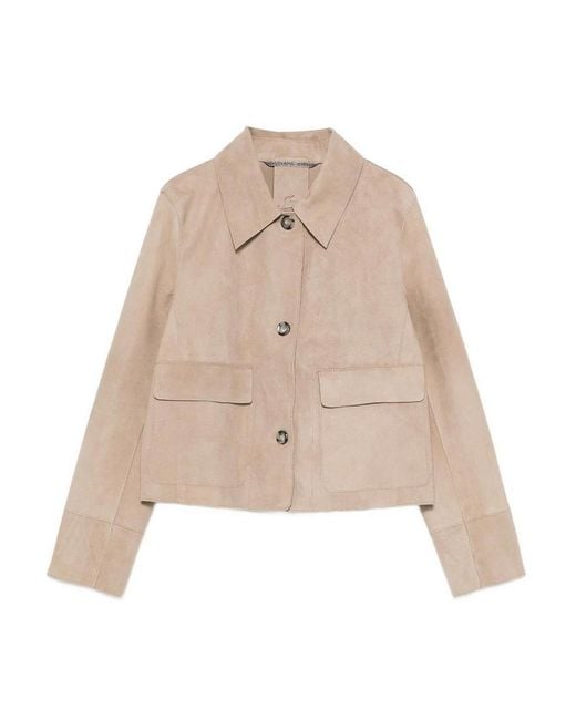 THE JACK AND JACKIE LEATHERS Natural Suede Jacket
