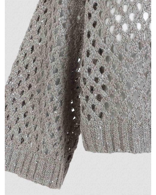 Brunello Cucinelli Gray Rete Sweater