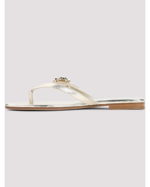 Roger Vivier White Strass B Flip Flops