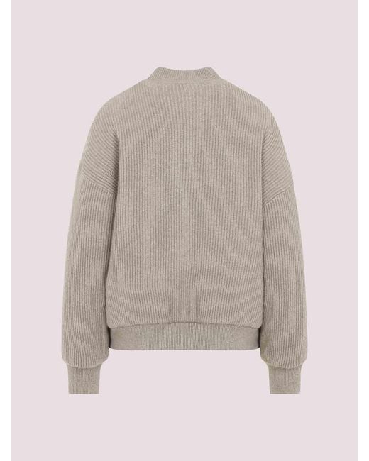 Brunello Cucinelli Gray Cashmere Bomber Jacket