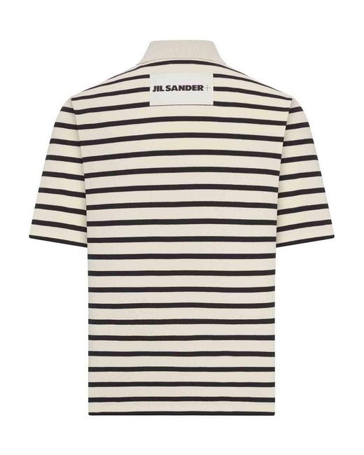 Jil Sander Gray Short-Sleeved Polo Shirt Made Of Cotton Jersey for men