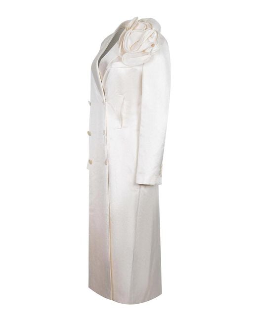 Magda Butrym White Madra Butrym Coat Made Of Linen Blend