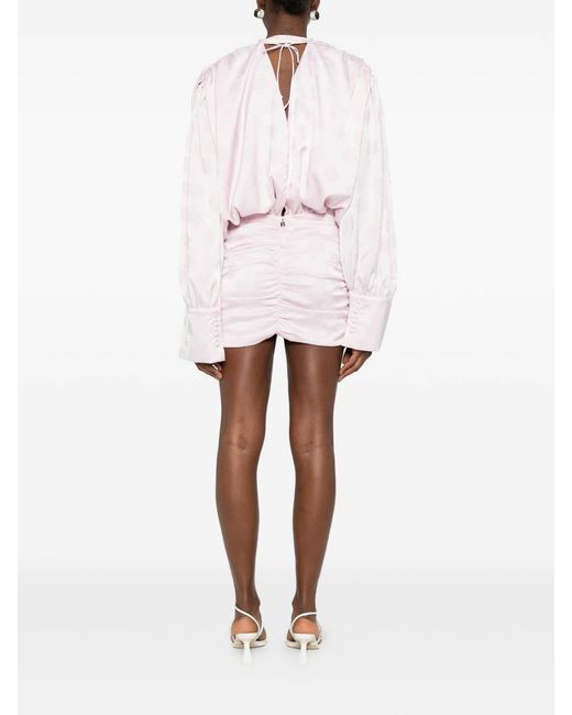 ROTATE BIRGER CHRISTENSEN Pink Short Blush Dress With A Bow