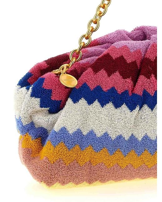 Missoni Blue Sponge Zig Zag Shoulder Bag
