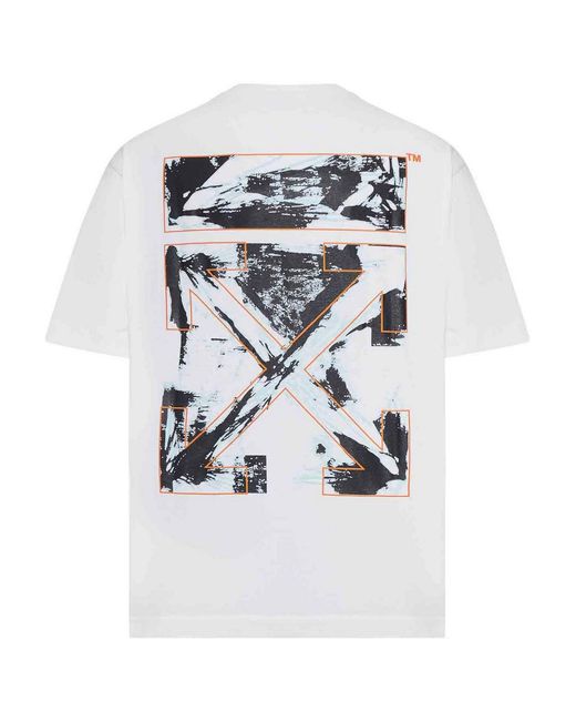 Off-White c/o Virgil Abloh White Paint Arrow Skate Short Sleeve T-Shirt for men