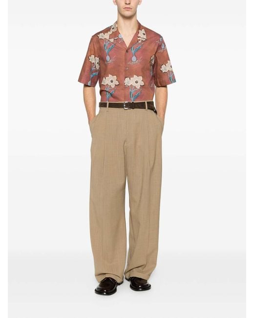 Paul Smith Orange Printed Shirt for men
