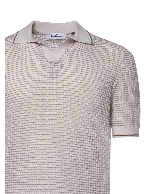 Giuliano Galiano White Cotton Polo for men