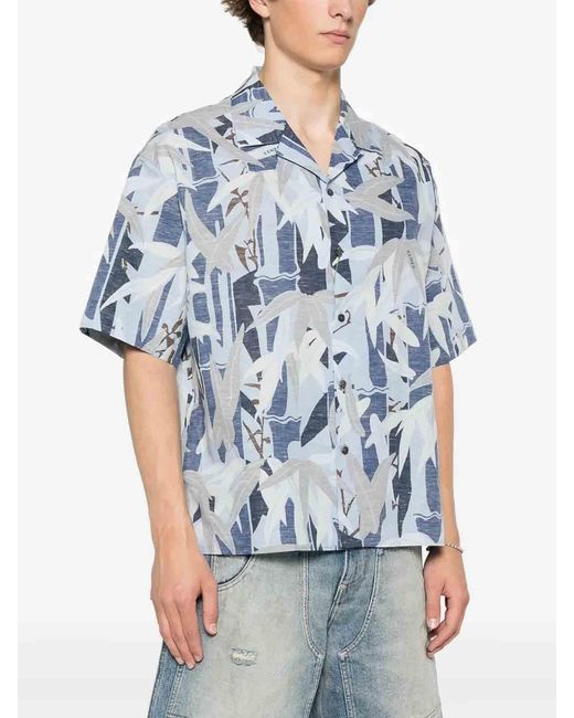 KENZO Blue Hawaiian Short Sleeve Shirt for men