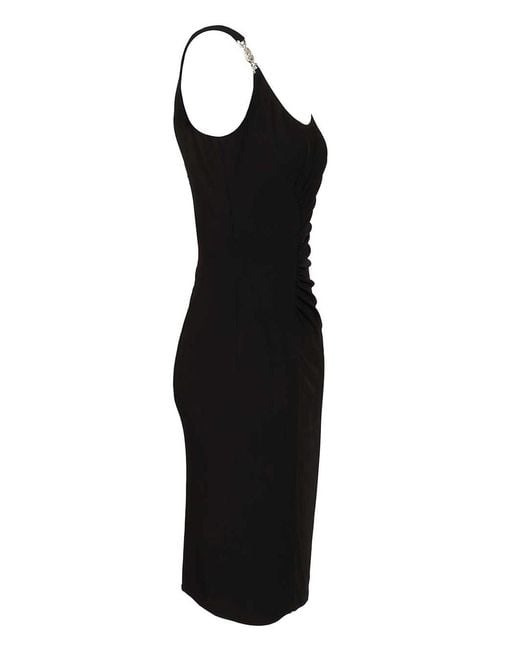 Versace Black Medusa Ruched Dress