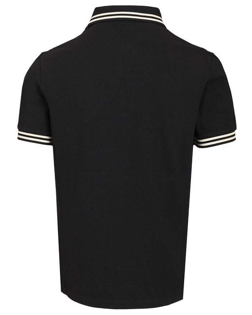 Moncler Black Piqu Polo Shirt for men
