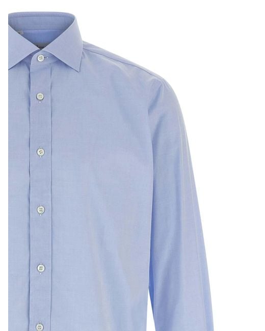Brioni Blue Trevi Mark Shirt for men