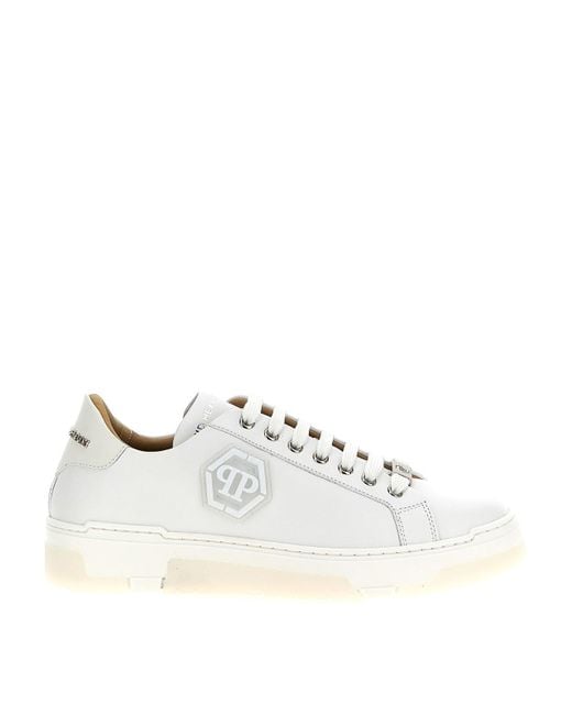 Philipp Plein White Hexagon Sneakers for men