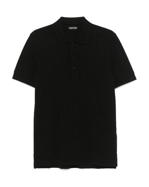 Tom Ford Black Piqu Polo for men