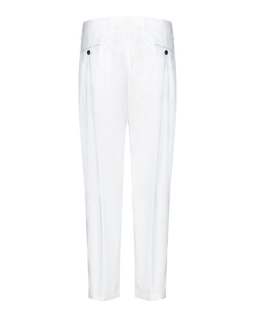 Franzese Collection White Pleat Trousers for men
