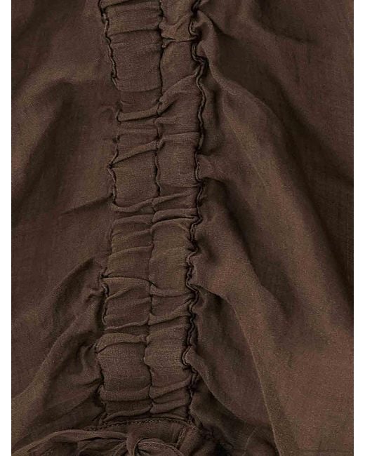 Nude Brown Cropped Blouse