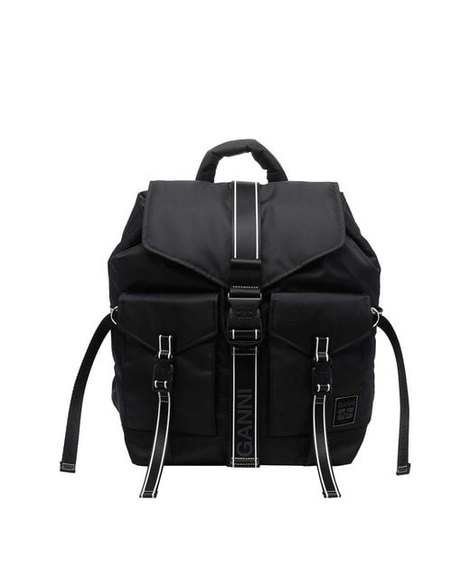 Ganni Black Re-Tech Backpack