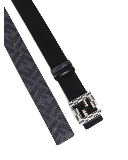 Fendi White Reversible Belt Ff for men