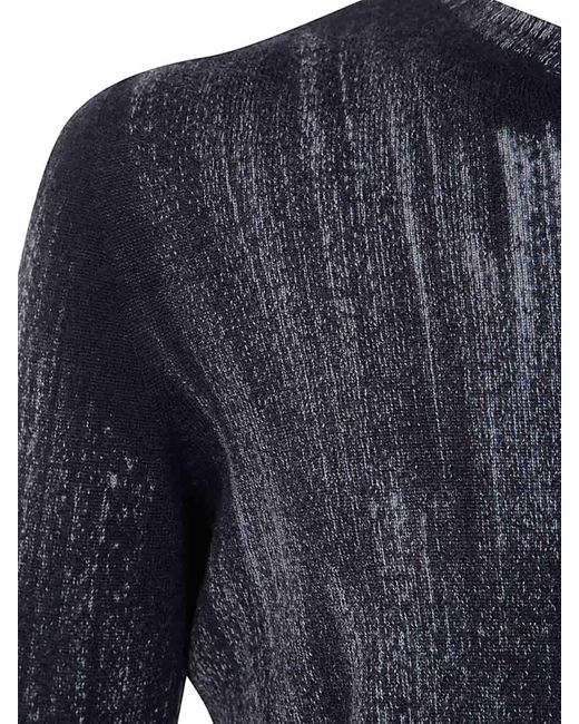 Avant Toi Tonal Effect Round Neck Reversible Pullover in