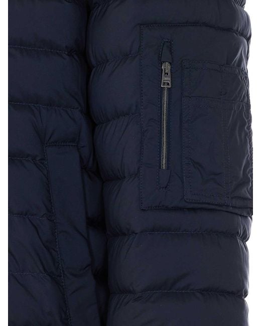 Herno Blue Down Jacket With Frontal Zip Closure for men