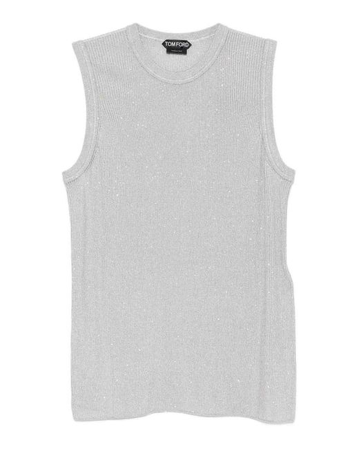 Tom Ford White Sequined Top