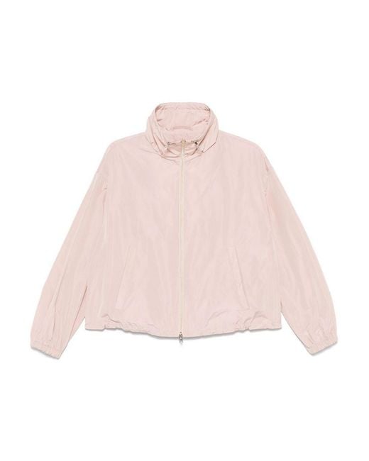 Herno Pink Lightweight High-Collar Jacket With Elasticized Cuffs