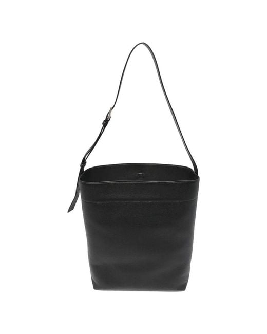 Tom Ford Black Grain Leather Bucket Bag for men