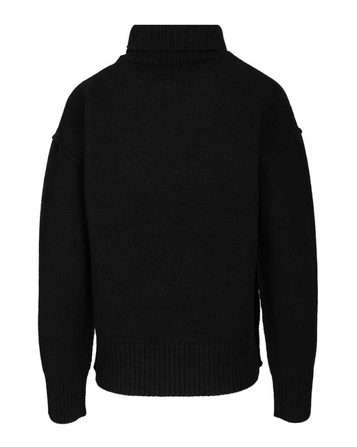AMI Black Ami De Coeur Turtleneck Sweater