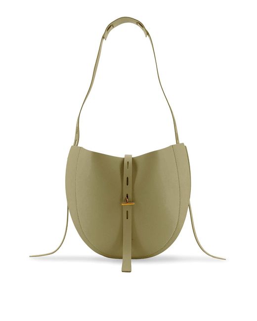 MINOBOSSI White Lizzie Leather Shoulder Bag