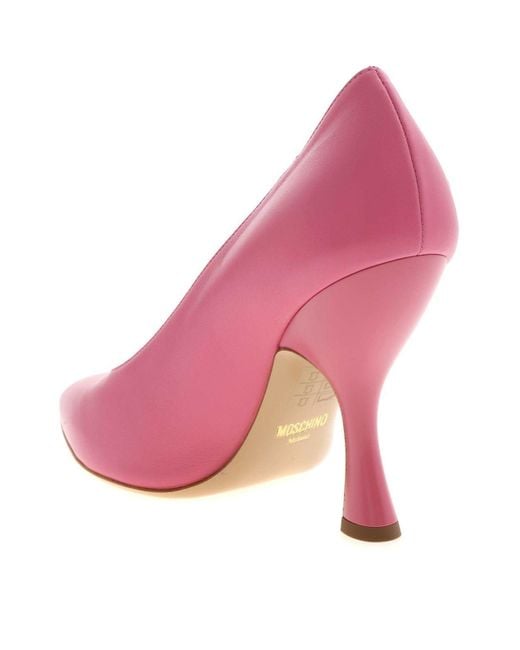 Moschino Pink 3D Effect Logo Pointed Pumps