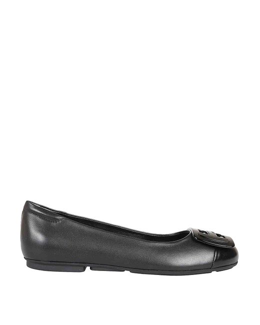Hogan Gray Leather Flats