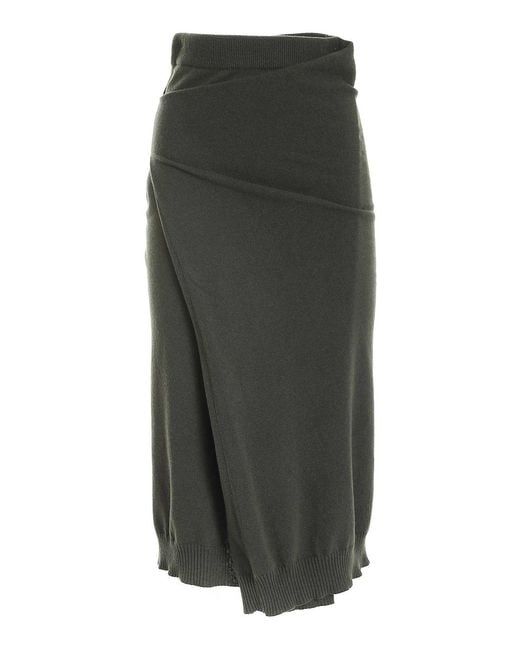 KENZO Gray Asymmetric Knitted Skirt