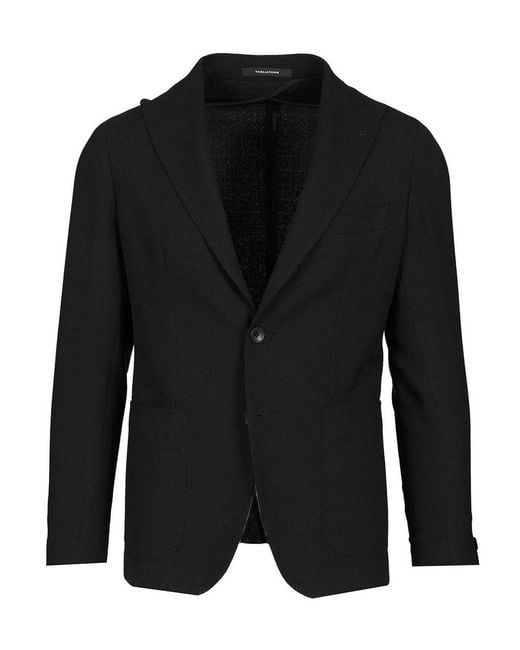 Tagliatore Black Unlined Wool Blazer for men