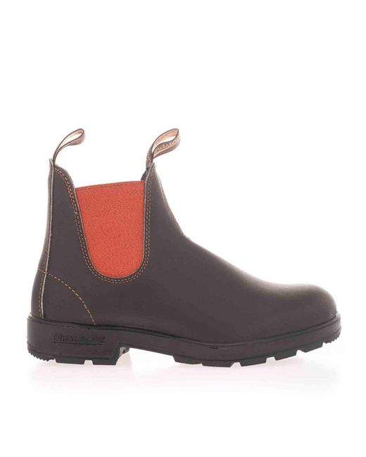 Blundstone Brown Elasticated Inserts Ankle Boots In
