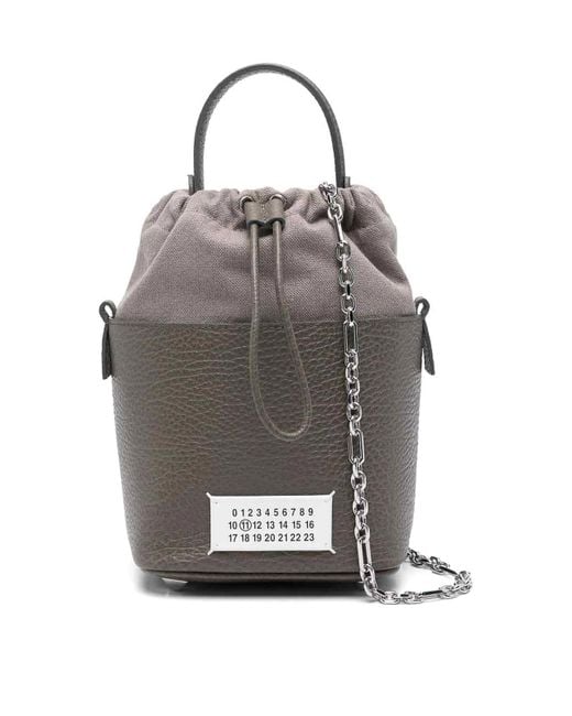 5AC BUCKET SMALL レザー BUCKET Maison Margiela 5Ac Bucket Small in Gray | Lyst
