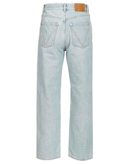 Bottega Veneta Blue Sky Bleached Wide Leg Jeans for men