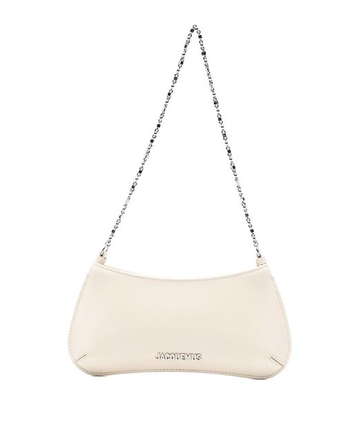 Jacquemus White Le Petit Bisou Chaine Leather Shoulder Bag