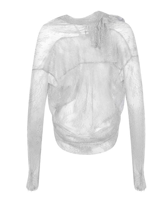 Alberta Ferretti White Shirt Made Of Lace