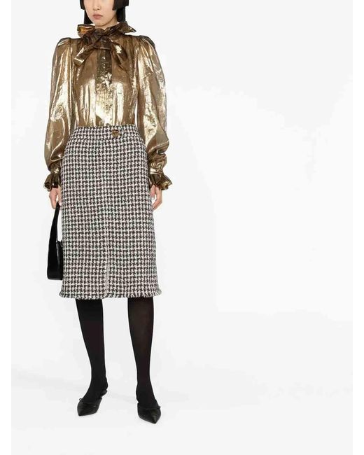 Lanvin White Tweed Pencil Skirt