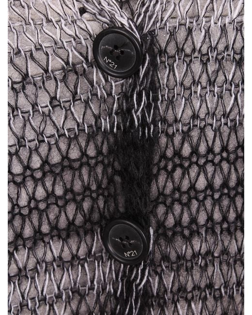 N°21 Gray V-Neck Knitted Cardigan