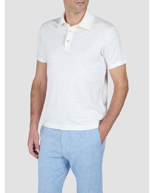 Paul & Shark White Linen Jersey Pole for men