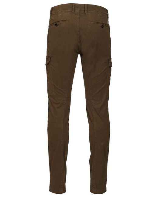 C P Company Brown Cargo Trousers Made Of Stretch Cotton Satin for men