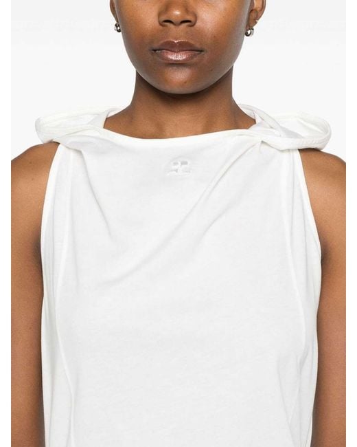 Courreges White Hooded Tank Top