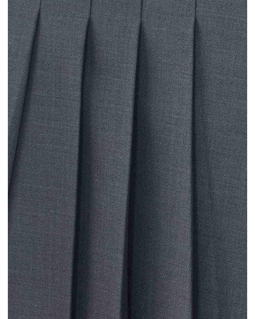 Self-Portrait Gray Pleated Mini Skirt